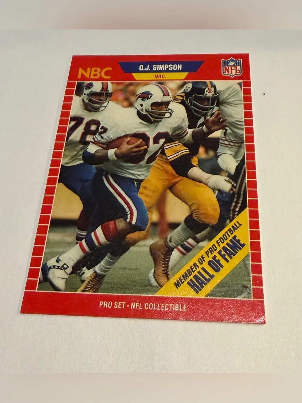 O.J. Simpson 1989 Pro Set Announcer Collectible #29 Vintage Football Card